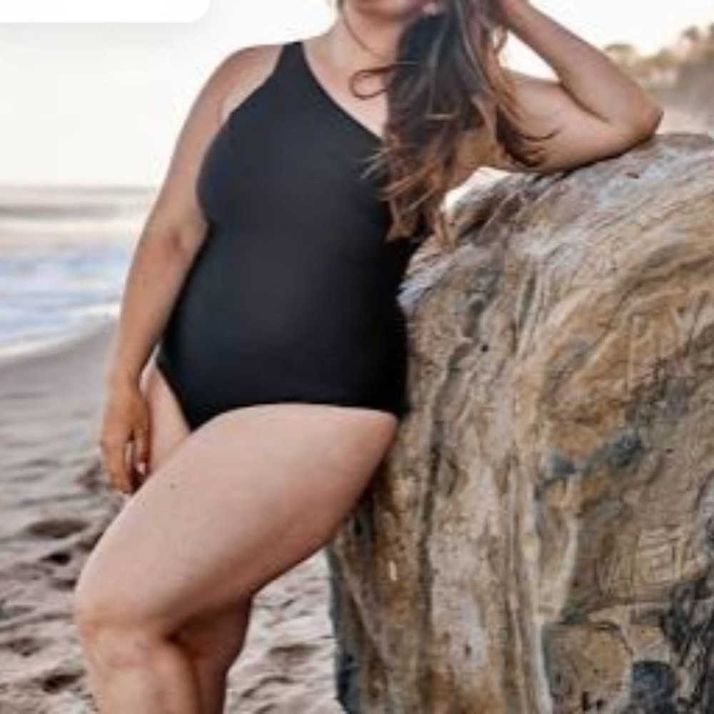 SUMMERSALT The Sidestroke Black Diagonal One Shoulder One Piece Bathing Suit 18